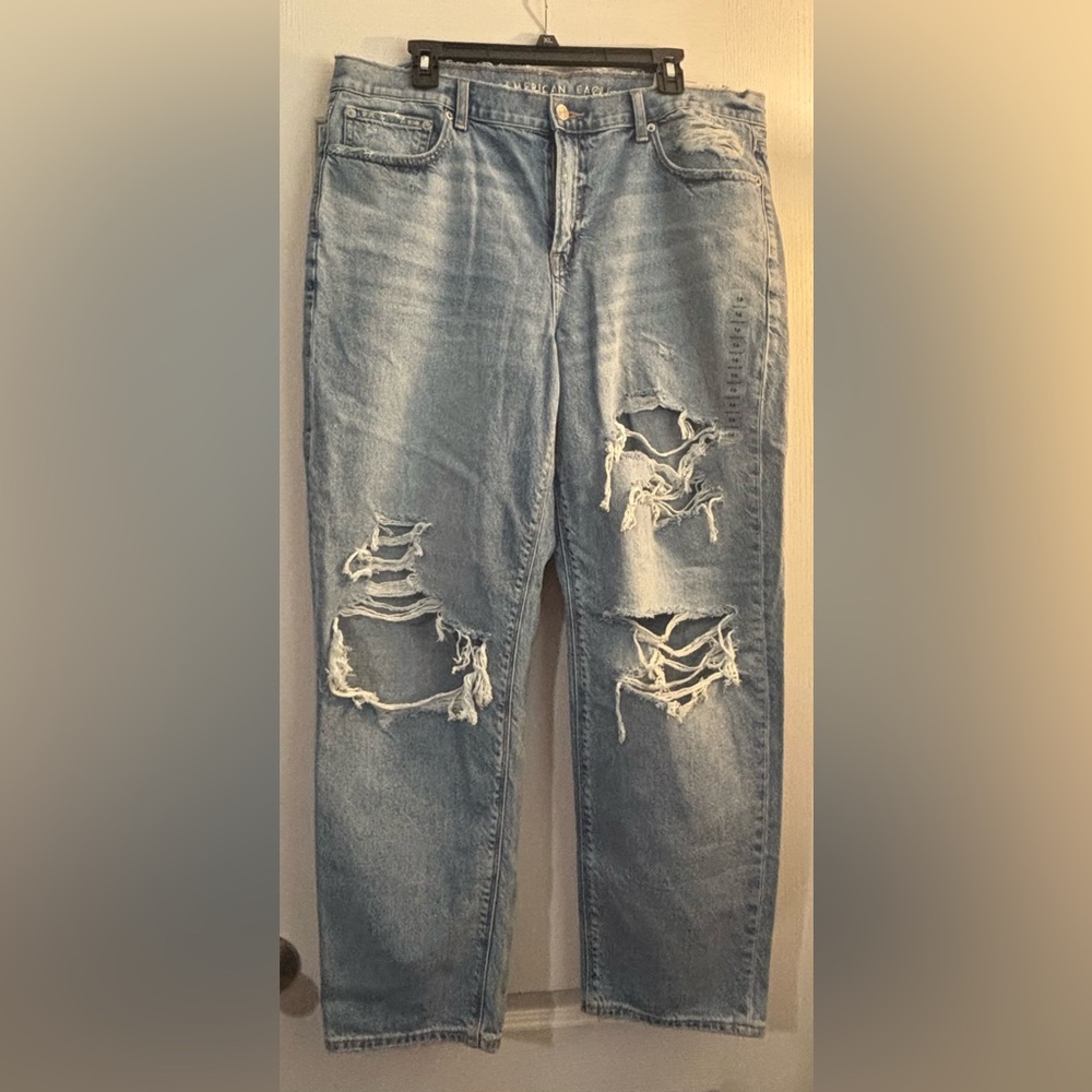 American Eagle Outfitters Distressed Blue Boyfriend Jeans